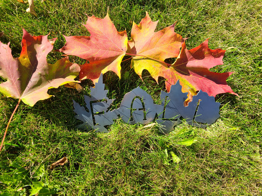 Fall Sign With Leaves