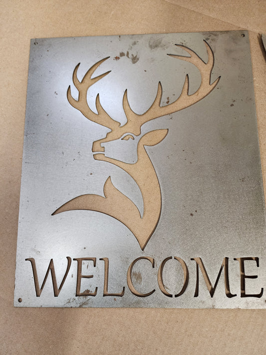 Welcome Sign with deer